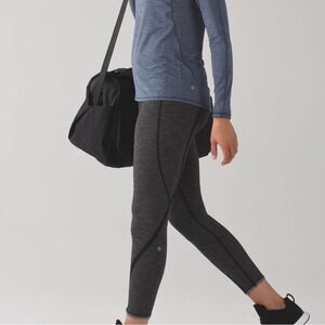 Lululemon On Track Tight Women's Crop 2 Heathered Black Running Luxtreme Contour